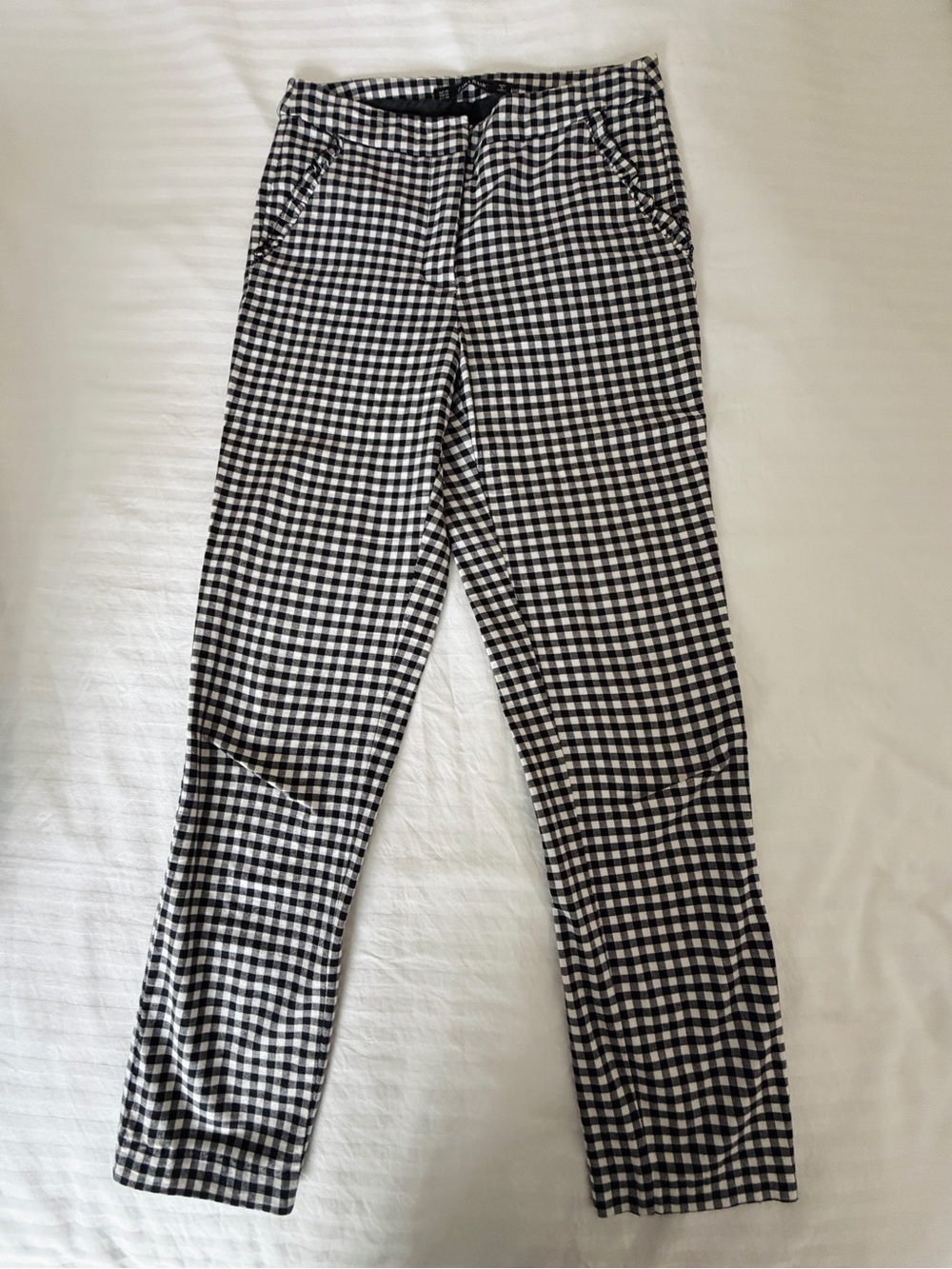 Zara Black and White Gingham Chinos for Men